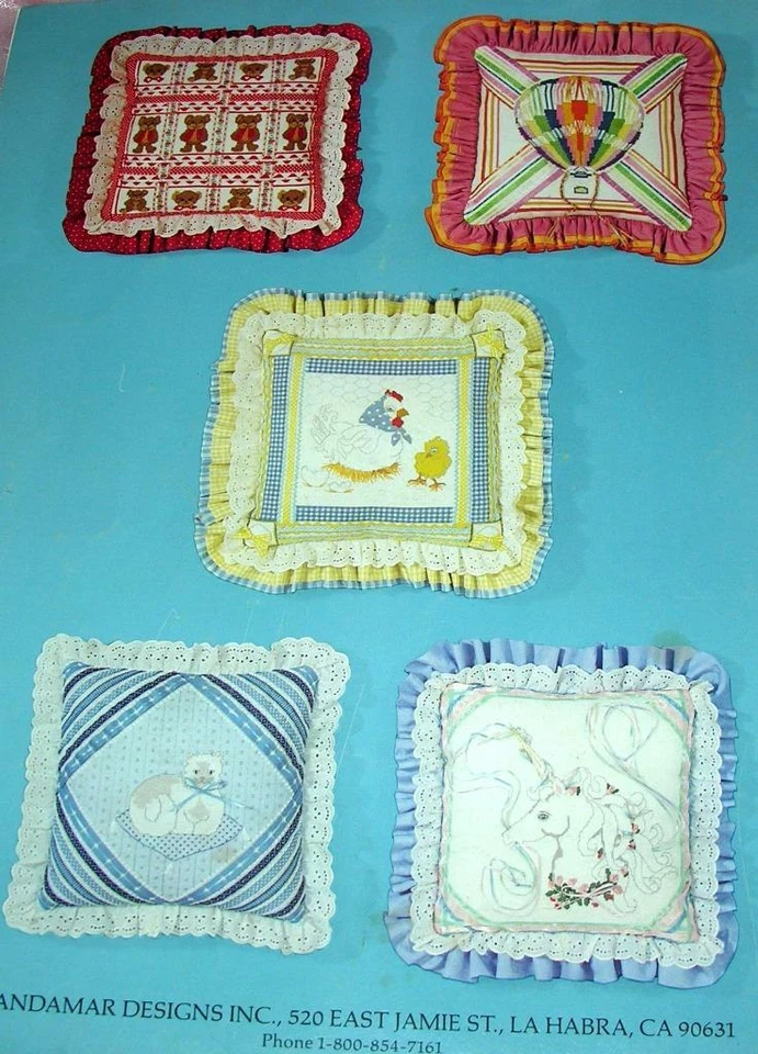 VTG 1983 CRAFT HOW TO BOOKLET - RIBBONS & LACE COUNTED CROSS STITCH PILLOWS - Image 2 of 4