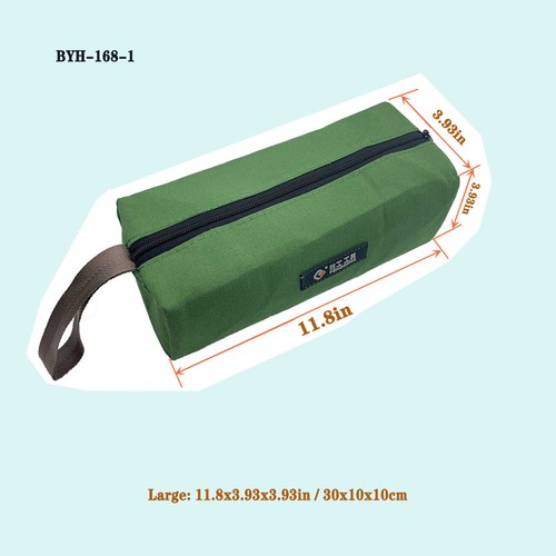 Heavy Duty Canvas Tool Bag with Metal Zipper Muti-Purpose Portable Waterproof - Picture 35 of 119