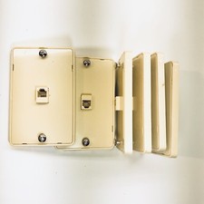 LOT OF 7 IVORY WALL PHONE JACK PLATE