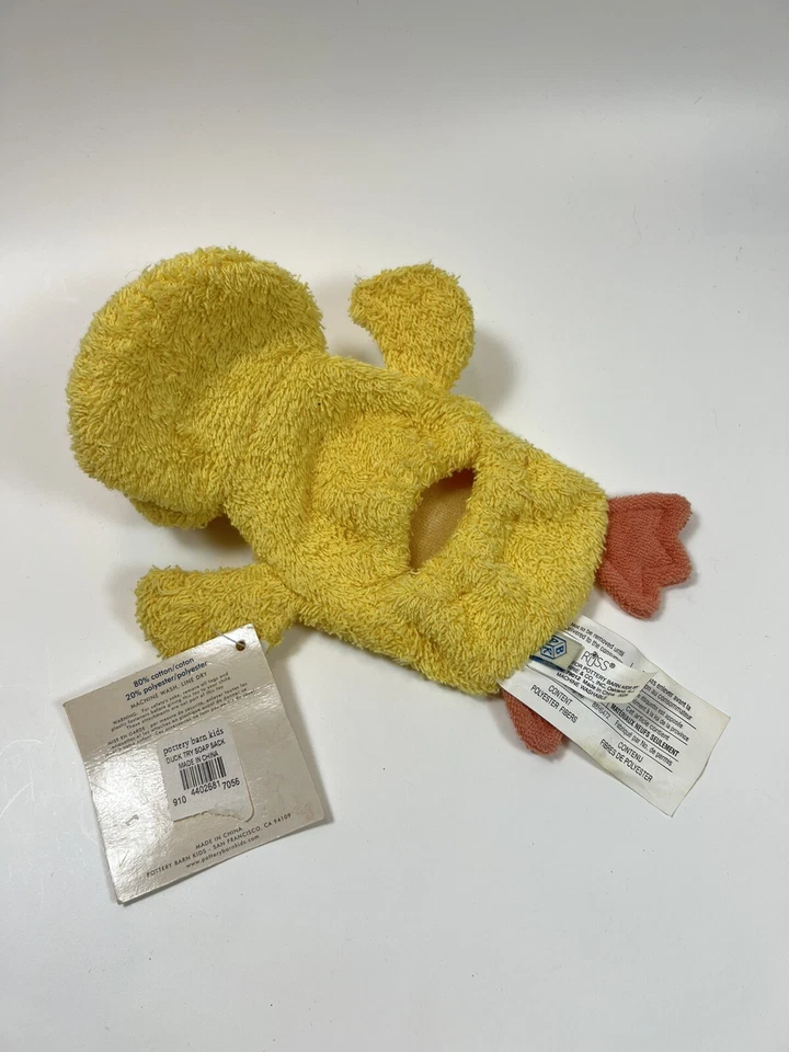 Pottery Barn Kids Duck Bath Mitt Wash Cloth New Puppet PBK Yellow Orange - Image 2 of 2