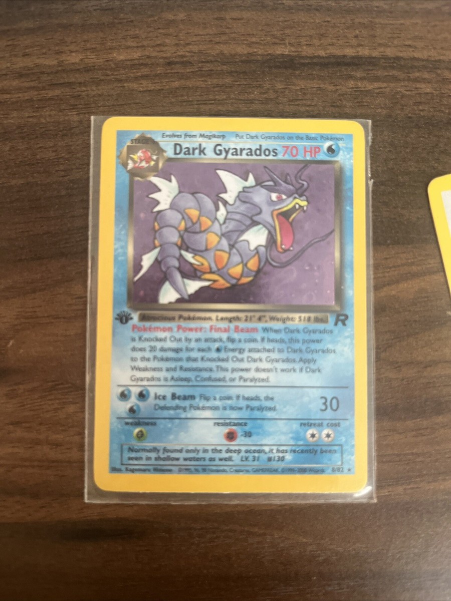 Dark Gyarados - 8/82 - 1st Edition Holo Rare Pokemon Card