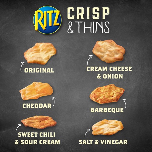 (3 pack) 7.1 oz, RITZ Crisp and Thins Salt and Vinegar Chips, Party Snacks - Picture 7 of 14