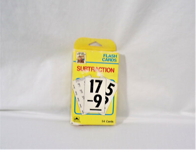 Vintage 1989 Golden Step Ahead SUBTRACTION FLASH CARDS Practice Learning MATH