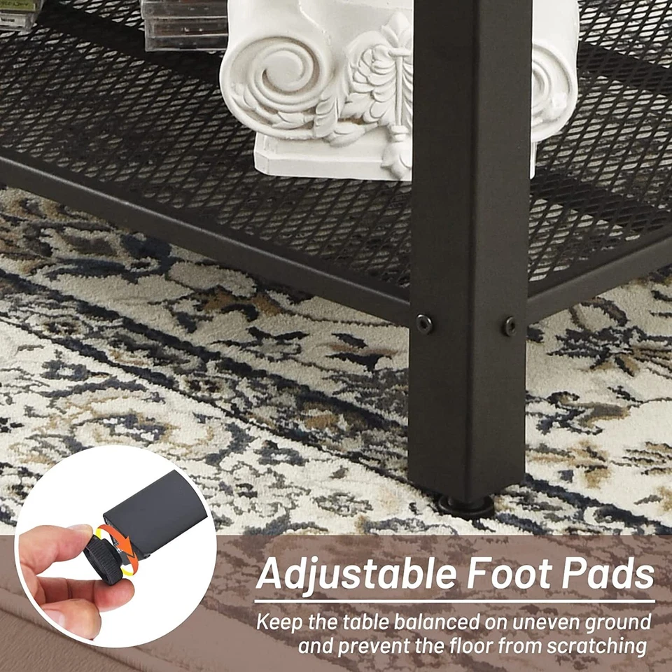 Coffee Table Tea Table with Metal Frame,Wood Coffe Table with Open Storage Shelf - Image 4 of 4