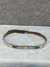 Vintage leather Indian bead western belt size 28/29