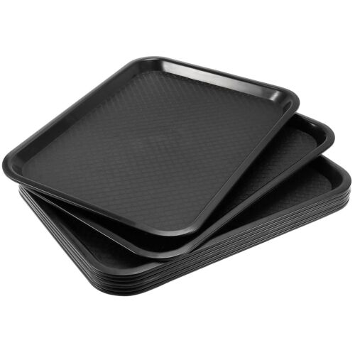 8 Pack 12 x 16 Inch Fast Food Trays Plastic Fast Food Serving Trays Rectangul...
