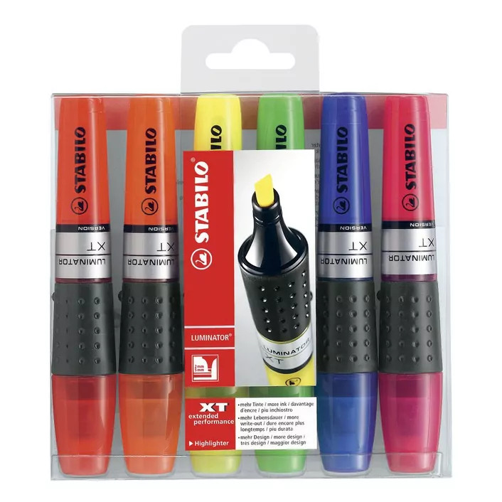 NEW IN PACK 6x Stabilo Boss Luminator XT Highlighters Chisel Tip Assort 0244300