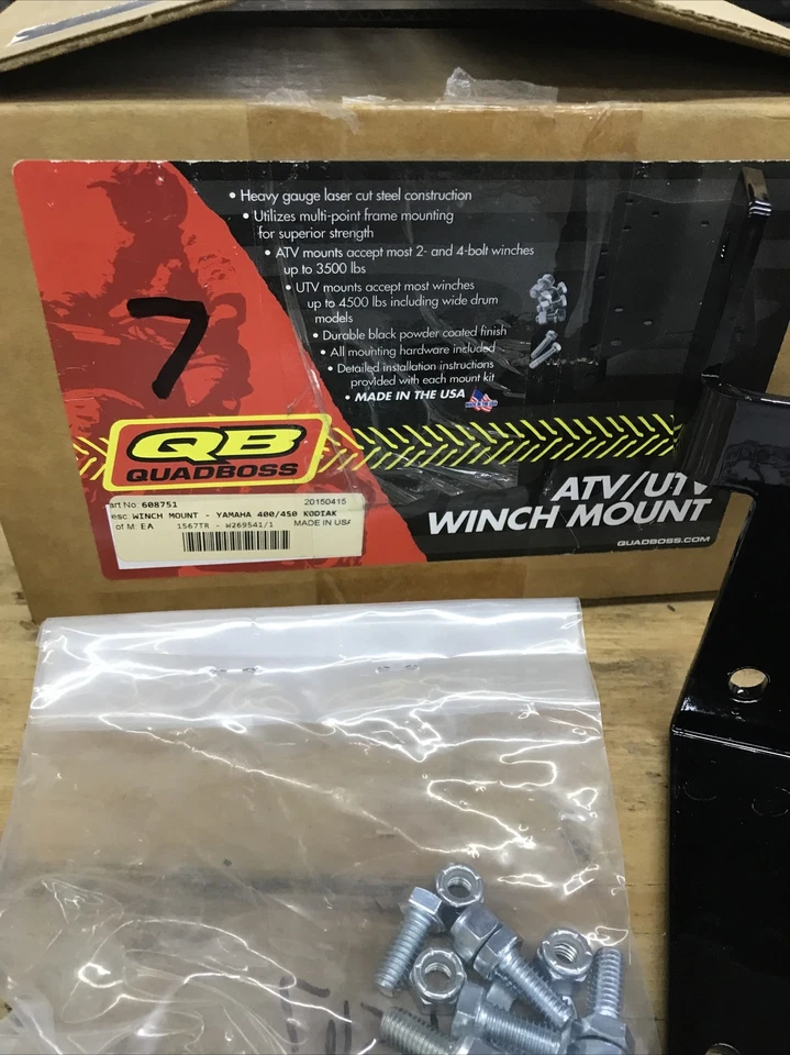 03-14 Yamaha 350 400 450 Kodiak Bruin Grizzly cabrestante placa de montaje quadboss advertencia Foto 2 de 4