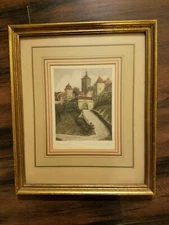 Original Etching About Rothenburg obder Tauber Signed by Ernst Geissendorfer