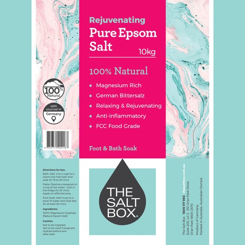 Natural Epsom Salt 20kg - two 10kg zip lock bags - The Salt Box - Picture 6 of 6