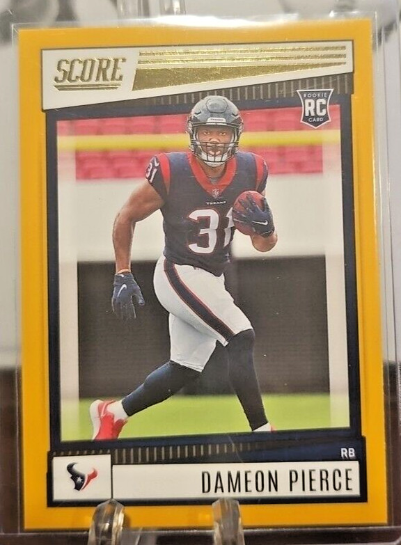 2022 Select Football #345 Dameon Pierce Rookie Card (RC) Yellow Border Houston