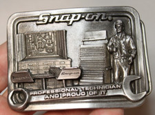 Rare Snap-On Technician Pewter 3D Belt Buckle by Creative Factor