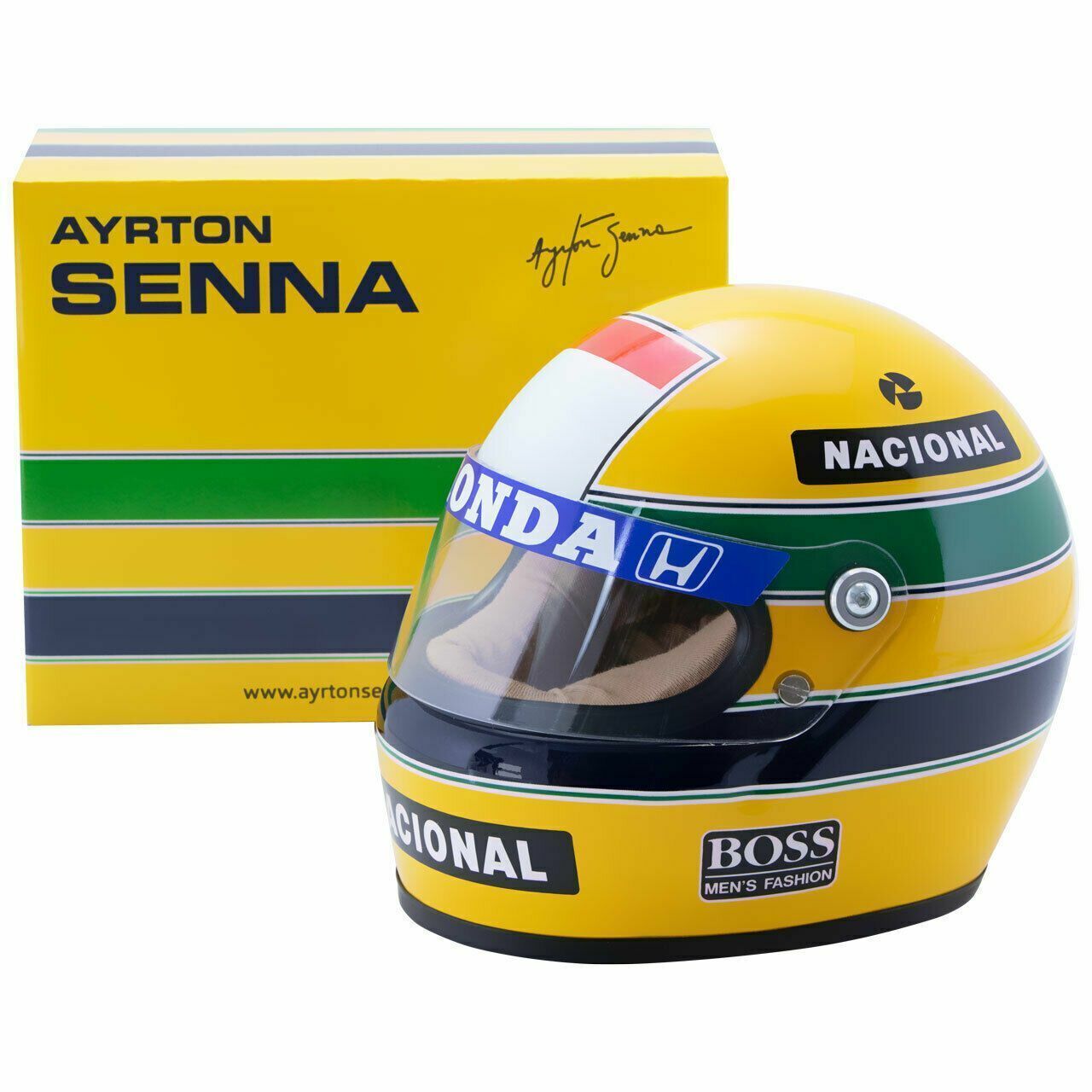 Ayrton Senna 1988 Mini-Helmet Replica Collectible (AS-HS-1988) for