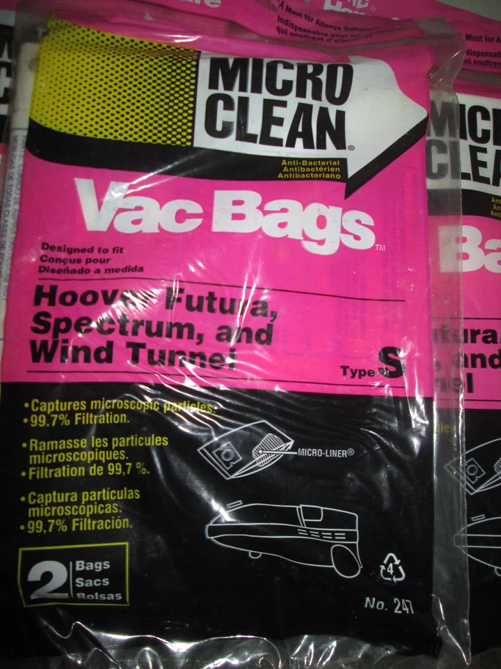 (10) MICRO CLEAN VACUUM CLEANER BAGS, HOOVER FUTURA, SPECTRUM WIND TUNNEL, #247 - Image 2 of 3