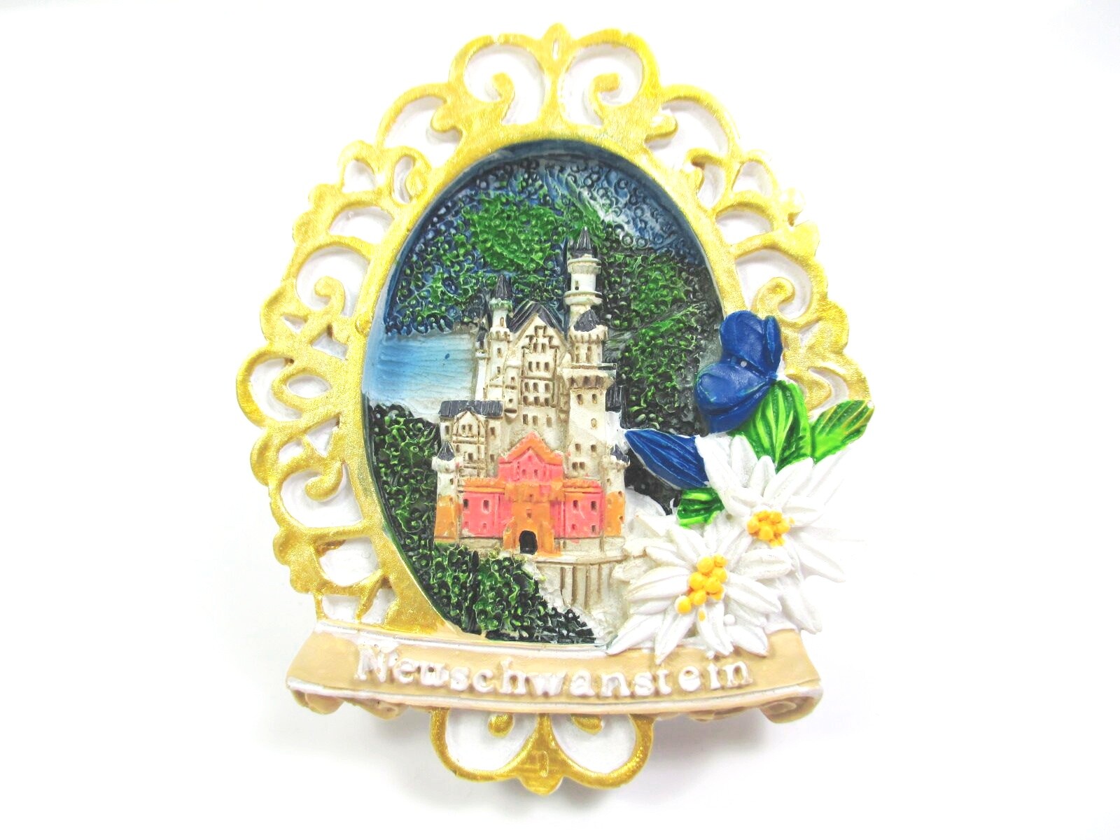 Neuschwanstein Castle Edelweiss premium magnet poly souvenir Germany (75)