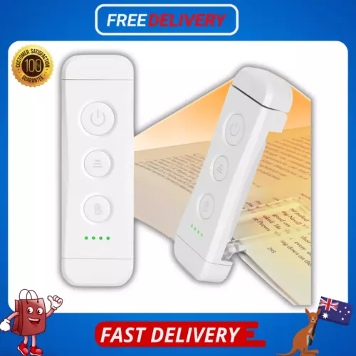 Glocusent USB Rechargeable Book Light for Reading in Bed, Portable Clip-On LED