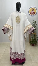 WHITE  VESTMENT CHASUBLE & STOLE ( Gold Embroidery)
