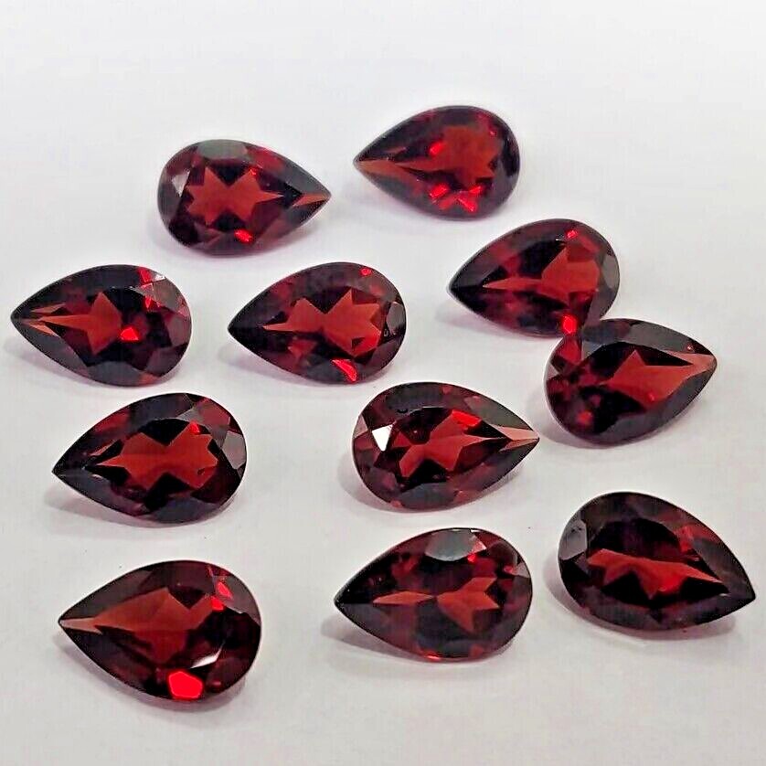 Wholesale Lot 8x6mm Pear Facet Natural Mozambique Garnet Loose Calibrated Gems