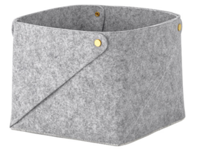 IKEA PUDDA Gray Storage Box Basket Felt Fabric 28x28x23 cm Fits