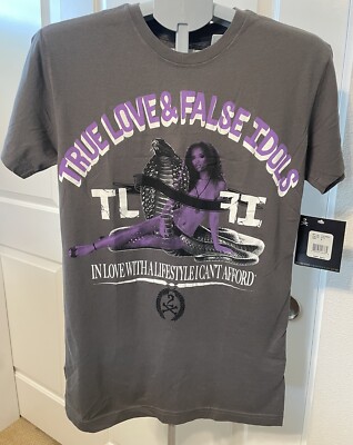 True Love & False Idols Unisex TLFI Cobra Graphic Dark Gray Shirt NWT Size Small