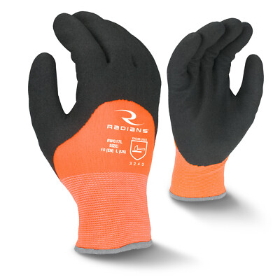 ORANGE Thermo Waterproof Insulated Fully Coated Protective Winter WORK GLOVES