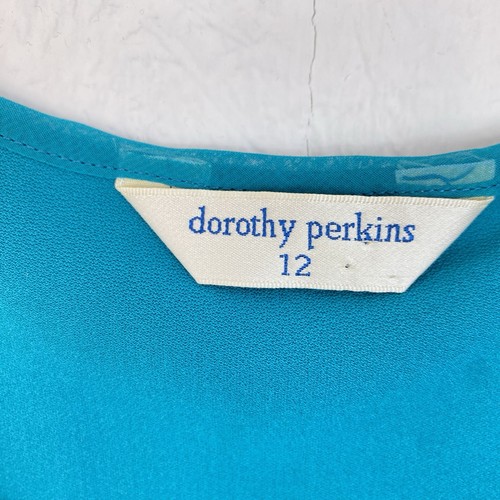 Vintage Y2K 00s Dorothy Perkins Teal Cowl Neck Cami Sleeveless Top UK Size 12 - Picture 4 of 8