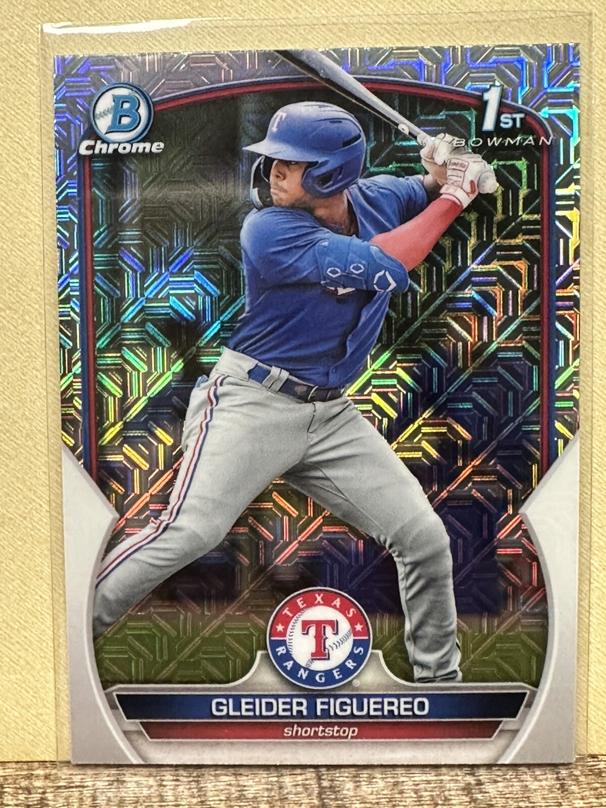 2023 Bowman Chrome Mega Box Gleider Figuereo Mojo Refractor 1st Prospect #BCP-59