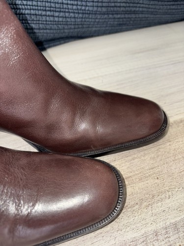 Etienne Aigner Boots Womens 8 M Ruler Tall Knee High Brown Leather Brazil - Picture 9 of 18