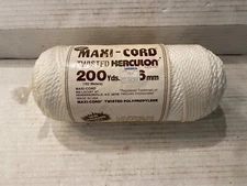 Maxi-Cord Twisted Herculon 200 Yards 6mm Made In USA Maxicord Twisted Poly