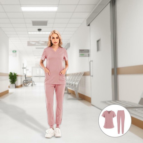 Unisex Scrub Set Nursing Healthcare Workwear Therapist Nurse Uniform Loose cozy