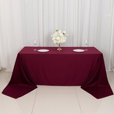90" x 156" BURGUNDY Scuba Polyester Rectangular TABLECLOTH Party Events