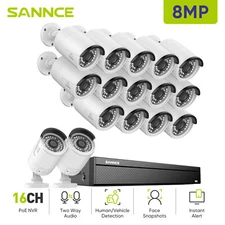 SANNCE 16CH NVR 4K PoE Security Camera System Two Way Audio Outdoor Human Motion