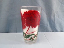 Boscul Peanut Butter Glass Tumbler Red Carnation - Red Name Near Middle #65