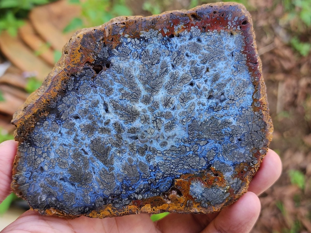 242 Gram Marcasite Slab Polished Shadow Blue 11*8*1 Cm