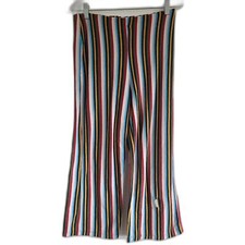 Urban Outfitters Retro Striped Crop Flare Wide Leg Stretch Pants MEDIUM Rainbow