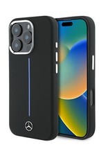 Image of Mercedes  Blue Line Soft Silicone Case with MagSafe for iPhone 16 Pro Max Black
