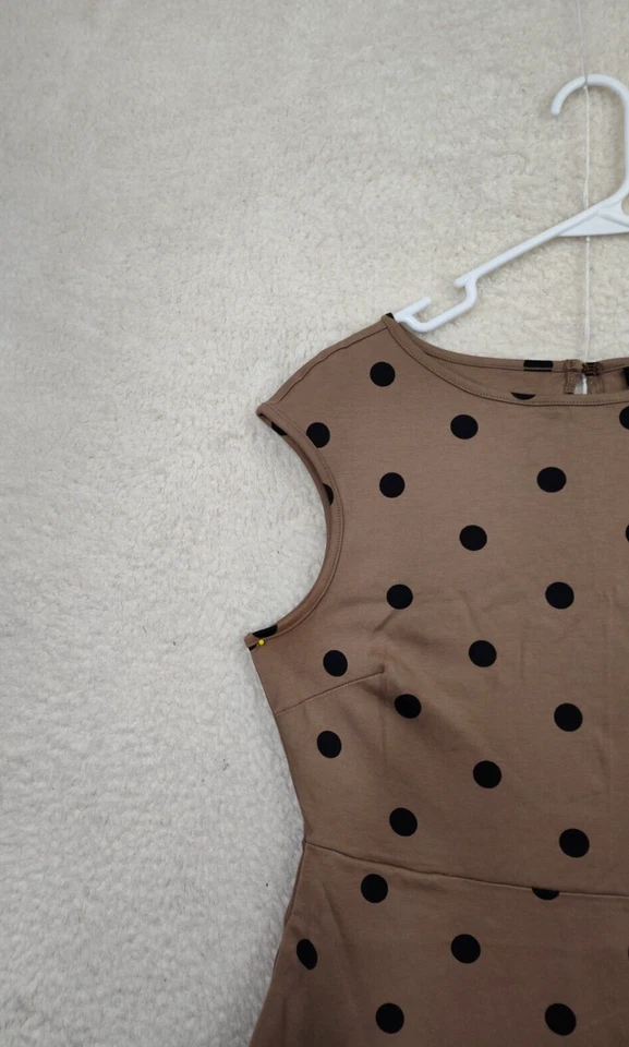 Vestido de mujer New York & Company grande marrón algodón sin mangas línea A hasta la rodilla Foto 2 de 4