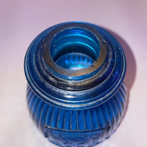 Bluenique Blue Viking Glass Pot Belly Stove Glimmer Fairy Lamp Candle Holder - Picture 19 of 24