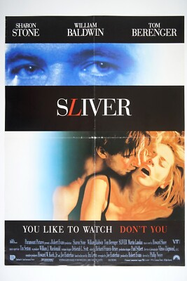 SLIVER Original INT movie poster 1993 SHARON STONE WILLIAM BALDWIN PHILLIP NOYCE