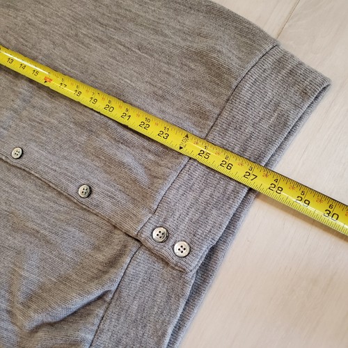 Vintage IZOD 90s Sweater Grandpa Logo Gray Cardigan Crest Men's Tall Size LT - Picture 7 of 11