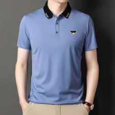 ZONBAILON Solid Versatile Men's Breathable Summer Sports Short Sleeve Polo Shirt
