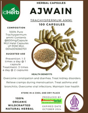 CAPSULE Trachyspermum Ammi Ajwain Ajowan Natural 100 Organic Herbal Fresh Herbs