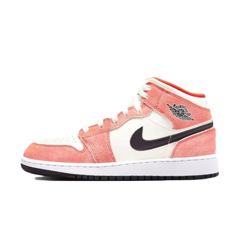 Nike Air Jordan 1 AJ1 Mid RETRO Team Orange Pink Black GS