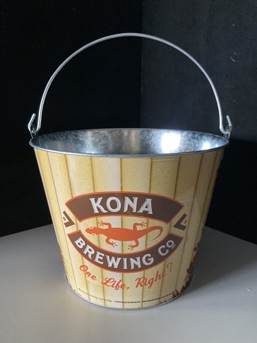 🌟Kona Brewing Iconic Hawaii Beer Ice Bucket Galvanized Metal Part Favor - 第 1/6 張圖片