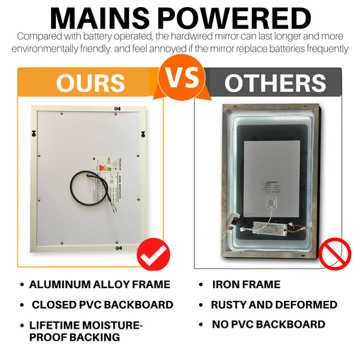 EMKE LED Bathroom Mirror With Bluetooth Clock Dimmable 3x Magnifier Demister Pad eBay