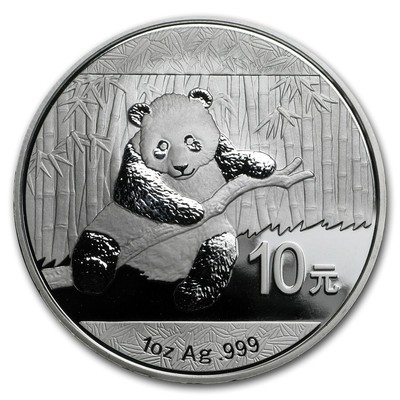 2011 China Silver Panda coin 1 oz .999 Fine 10 Yuan Chinese in Capsule