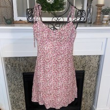 Dress Forum Los Angeles Floral Ruffled Smocked Mini Dress Sz M Urban Outfitters