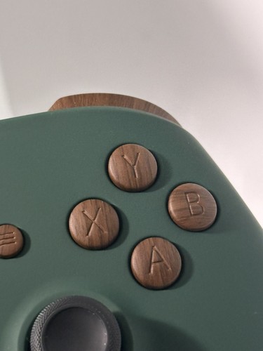 Pine Green & Woodgrain - Soft Touch - Custom Wireless Controller for Xbox Or PC - Picture 4 of 6