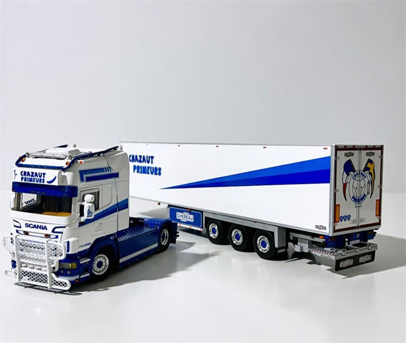 自動車 WSI 01-1723 SCANIA R6TOPL-TRAILER 1/50 1:50 Truck Model WSI Scania R6 For Topline 4x2 REEFER