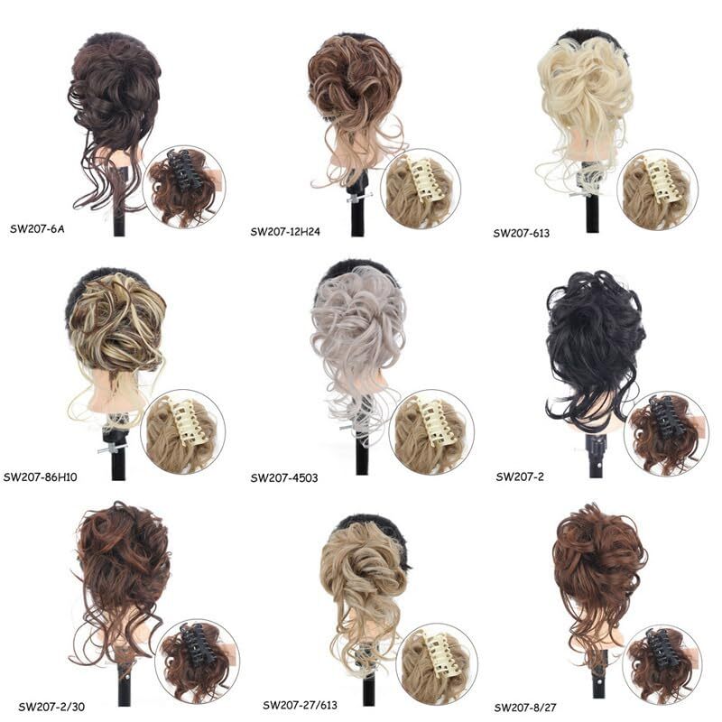 Messy Bun Hair Clip on Hair Pieces for Women Dark Brown Messy Bun Hair